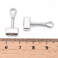 合金ペンダント  ハンマー  カドミウムフリー＆ニッケルフリー＆鉛フリー  プラチナ  23.5x10x4.5mm  穴：5x3mm&nbsp;X1-PALLOY-N176-122P