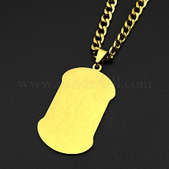 Collares con colgante rectangular de placa de identificación de San Judas Tadeo de acero inoxidable 304 para hombre.&nbsp;WG107E9-02