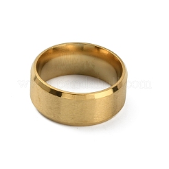 201ステンレススチール製プレーンバンドリング（女性用）  マットゴールドカラー  内径：16.13mm&nbsp;RJEW-WH0010-06B-MG