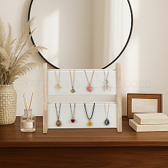 2-слойный бамбуковый органайзер для ожерелий с наклонной спинкой&nbsp;NDIS-WH0010-31