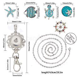 Набор для самостоятельного изготовления ожерелья для бейджа в офисном стиле с тематикой океана&nbsp;DIY-SC0021-49