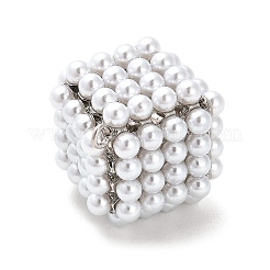 Стойка из латуни с пластиковыми жемчужными подвесками KK-L210-012P-02