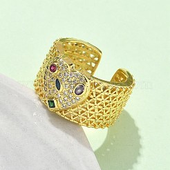 Регулируемые манжетные кольца с микропаве из кубического циркония из латуни&nbsp;RJEW-V009-06G