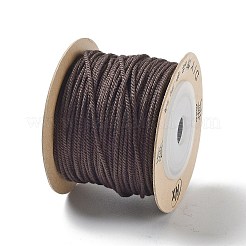 ポリエステルツイストコード  ラウンド  DIYのジュエリーには  ココナッツブラウン  1.2mm  約38.28ヤード（35m）/ロール&nbsp;OCOR-G015-01B-23