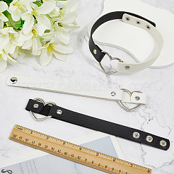 3 шт. 3 стиля регулируемые готические двухцветные ожерелья-чокеры из сплава искусственной кожи в форме сердца для женщин NJEW-CL0007-08