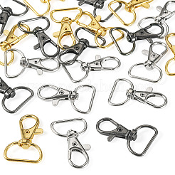 24 Stück 3 Farben Zinklegierung drehbare D-Ring Karabinerverschlüsse&nbsp;FIND-TADJ0001-09