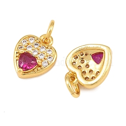 Micro pavé de latón encantos de circonita cúbica rojo violeta medio&nbsp;CU-CBAB3AD-09G-01
