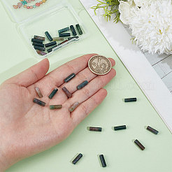 1 連売り天然インディアンアゲートビーズ連売り  チューブ  13x4~5mm  穴：1mm  約27~30個/連  15.30''（38.86センチメートル）&nbsp;G-PA0002-46