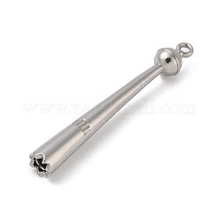 304ステンレススチール製ビッグペンダント  スポーツバーの魅力  ステンレス鋼色  50x7mm  穴：1.8mm&nbsp;STAS-Z153-08P