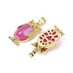Pendentif en agate naturelle à bandes (teinte et chauffée)&nbsp;KK-F887-02G-10