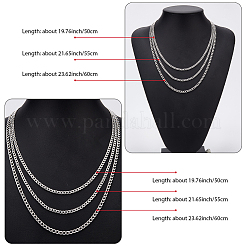Collier chaîne cubaine en acier inoxydable 304 (1 pièce) pour homme et femme&nbsp;NJEW-BM0001-08E