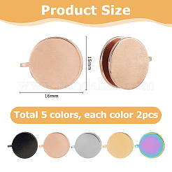 10 Stück 5 Farben 304 Edelstahl Manschette Ohrringe&nbsp;EJEW-HS0001-34A