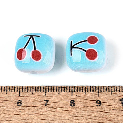 Непрозрачные печатные бусы акриловые&nbsp;SACR-T018-02