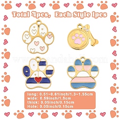 4 шт. 4 стиля эмалевых подвесок из нержавеющей стали 304&nbsp;STAS-YW0011-19