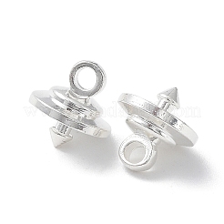 ラックメッキ真鍮カップペグベイル  鉛フリー、カドミウムフリー  925銀メッキ  7.5x7mm  穴：1.6mm&nbsp;KK-R149-01S
