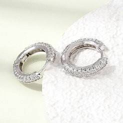 Pendientes de aro de circonio cúbico de micro pave de latón&nbsp;KK-CBA8324-24P-04
