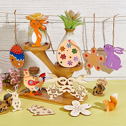 Пасхальная тема незаконченные деревянные подвесные украшения HJEW-WH0043-58