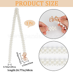 1 шт. плетеные акриловые цепочные ремни с жемчугом AJEW-CP0008-12B