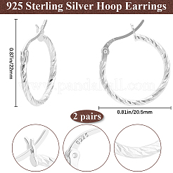 2 пара 925 серег-колец из стерлингового серебра&nbsp;STER-BBC0007-56