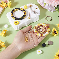 Наборы для самостоятельного изготовления брелока-подсолнуха из железных бусин&nbsp;DIY-TA0010-21