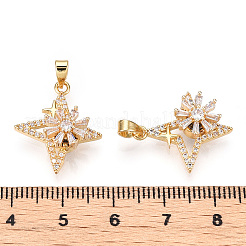 Вращающиеся подвески из латуни с микропрозрачным паве из кубического циркония&nbsp;KK-E068-VC294