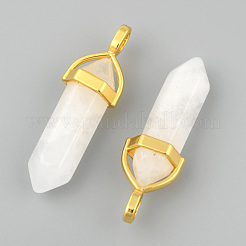 Pendentifs pointus à double extrémité en jade blanc naturel&nbsp;G-G902-B24