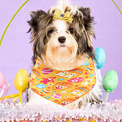 4 шт. 4 стиля треугольный полиэстеровый носовой платок для домашних животных AJEW-CP0006-08A-02