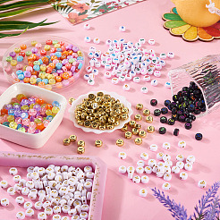 800шт 8 стиля непрозрачные акриловые бусины&nbsp;MACR-CW0001-14