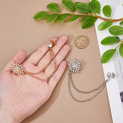 2 шт. 2-х цветные броши-цепочки из цинкового сплава AJEW-FH0004-96