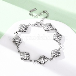 Браслеты из нержавеющей стали 304 в форме спиральных ракушек для женщин BJEW-L706-04P