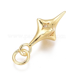 Латунные микропаве прозрачные подвески с фианитом ZIRC-O035-20G