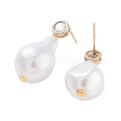 Стерлингового серебра серьги-гвоздики EJEW-N055-51G