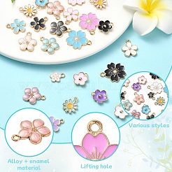 25шт 25 стиля светлые позолоченные подвески из сплава с эмалью&nbsp;ENAM-YW0004-33