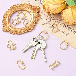 9 Stück 9 Stile Messing Micro Pave klare Zirkonia Schraubkarabiner Verschluss Charms&nbsp;KK-CJ0004-25