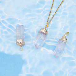 8 шт. подвески с двумя заостренными концами из натурального кварцевого кристалла&nbsp;G-BC0001-53G