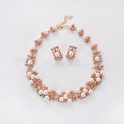 Ожерелье из сплава и пластика с круглыми бусинами и кристаллами&nbsp;FS-WG9A31F-02