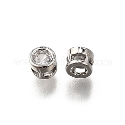 Плоские круглые латунные подвески-санки с микропаве из прозрачного кубического циркония KK-C106-11P