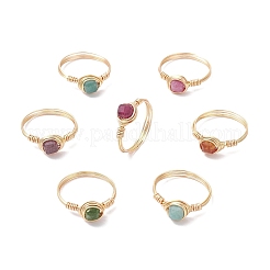 Кольца из натурального турмалина RJEW-JR00930