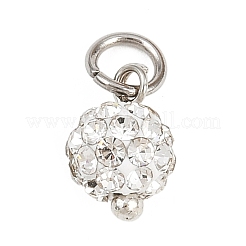 Круглые подвески из полимерной глины ручной работы со стразами PALLOY-JF04456