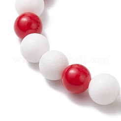 Bracelets extensibles en jade mashan naturel et perles lawmwork sur le thème de Noël pour femmes&nbsp;BJEW-JB11148-02
