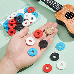 40 шт. 4-х цветные пластиковые замки для гитарного ремня AJEW-CN0002-32