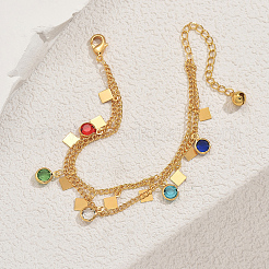 Латунные многорядные браслеты с цепочкой панциря OM1329