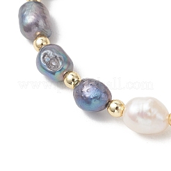 Elastische Armbänder aus natürlichen Süßwasserperlen und nichtmagnetischem synthetischem Hämatit für Damen&nbsp;BJEW-JB13552