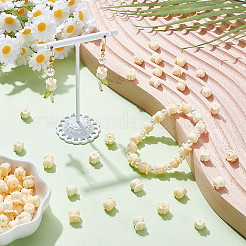 合成サンゴ染めビーズ100個  花  モカシン  8~8.5x8.5mm  穴：1.5mm&nbsp;CORA-SP0001-28