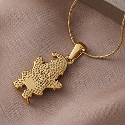 Женское ожерелье с подвеской Санта-Клауса из нержавеющей стали 304 с красной эмалью&nbsp;ZM1589