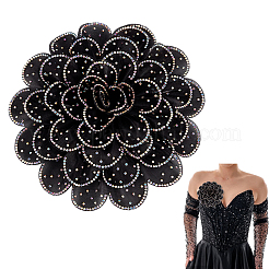 Broches de flores de poliéster&nbsp;JEWB-WH0020-130A