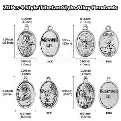 Подвески из сплава в тибетском стиле TIBEP-CJ0001-20