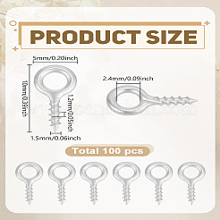 100 шт. латунный винт с ушком для штифта KK-LP0004-61