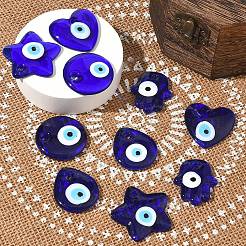 10 шт. 5 стиля подвески ручной работы лэмпворк от сглаза&nbsp;LAMP-YW0004-12