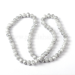 Граненый Rondelle нити гальванических стеклянной бусины&nbsp;X-EGLA-D020-10x8mm-47